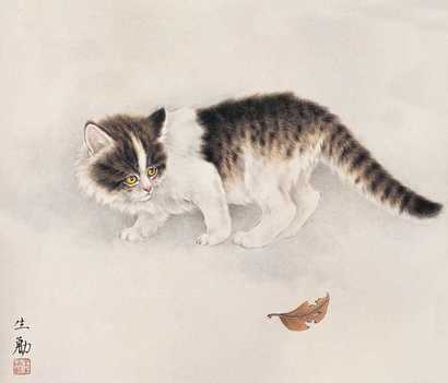 王生勇 猫 镜心